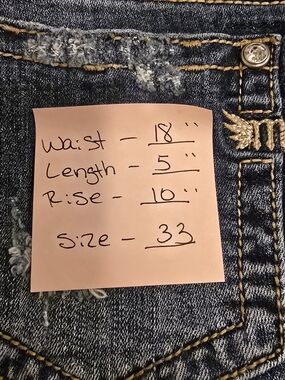 Miss Me Dark Blue Denim Shorts with Contrast Stitching